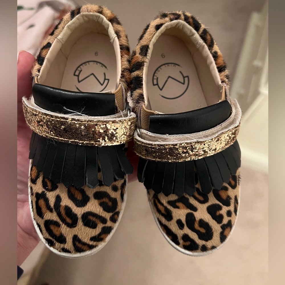 Mini Soles Kai Fringe Sneaker Leopard